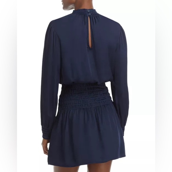 BELLA DAHL • Smocked Mini Dress • Navy Blue - Picture 2 of 13